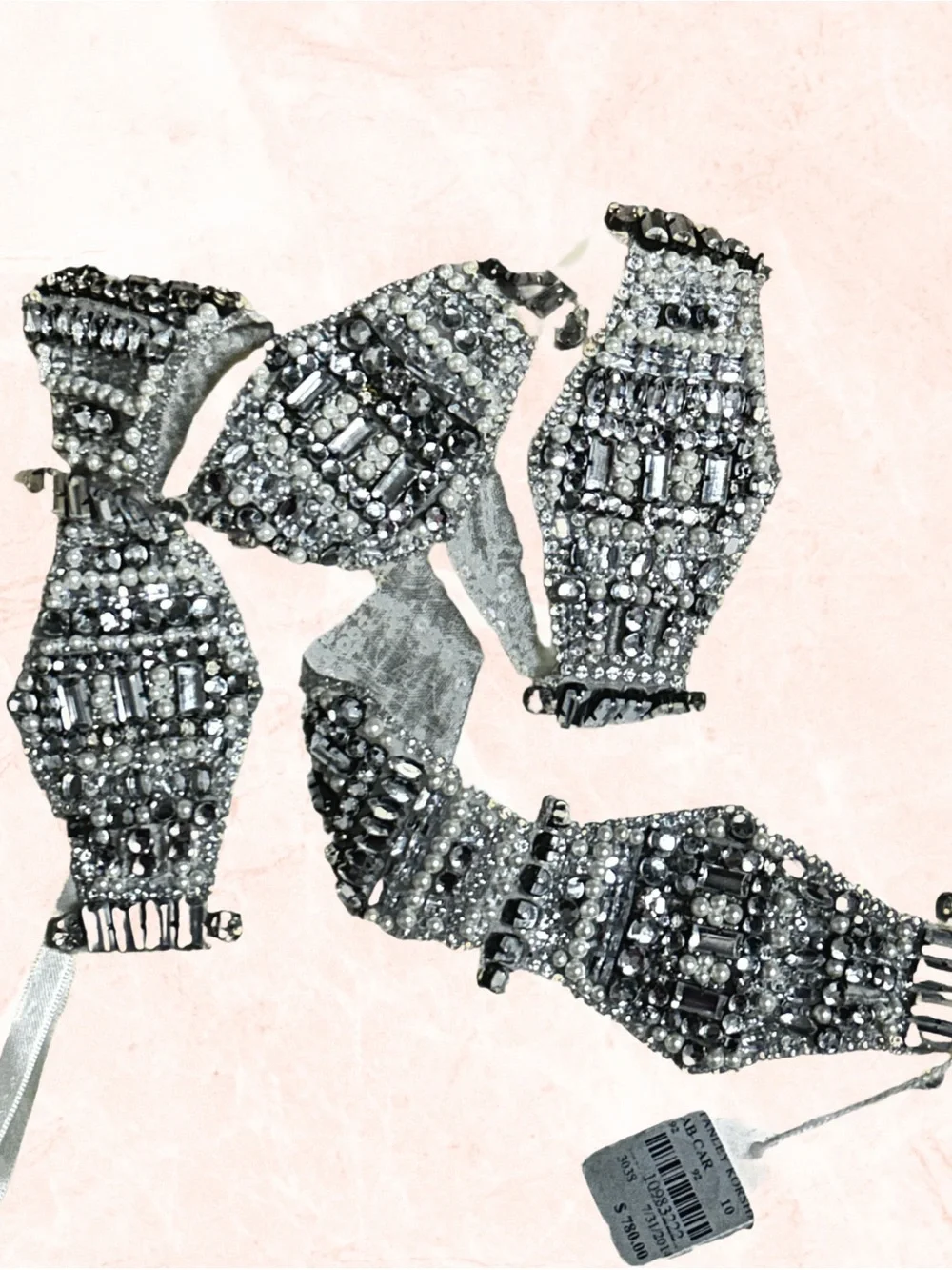 Anne Barge ~ Small ~ Embellished Swarovski Crystals/ Rhinestones Pearl Belt ~New